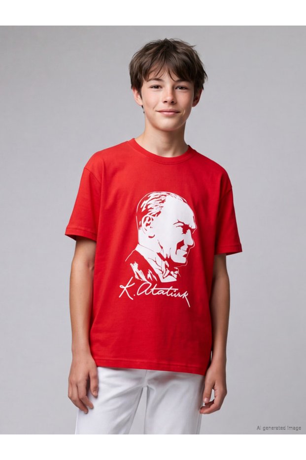 Rmz Gi̇yi̇m Farkiyla Atatürk Ba Printed Men's Children's T-Shirt