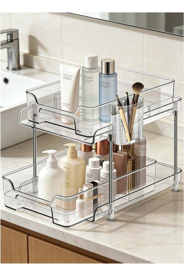 Yoawllty Makeup Organizer, Stackable Drawers Storage Drawers, Clear Home Display Box, Pull Out Cosme