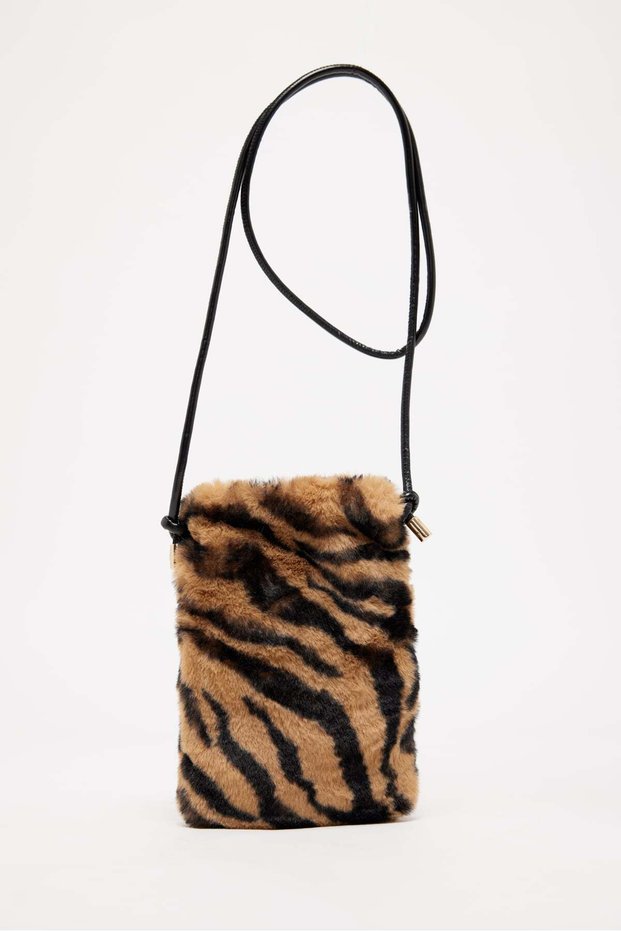 Women's Patterned Soft Plush Mini Crossbody Bag