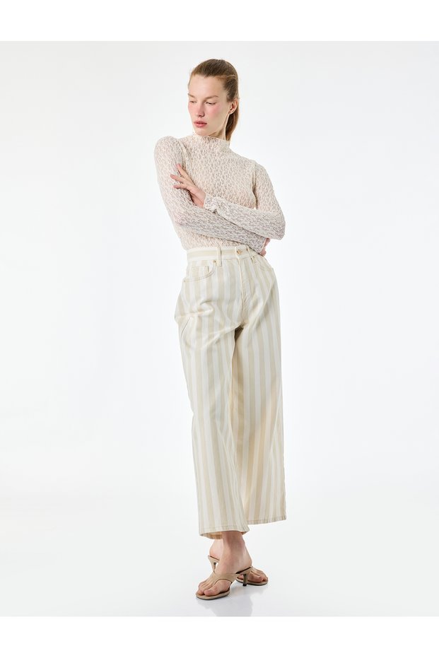 Beige Textured Women T Shirt