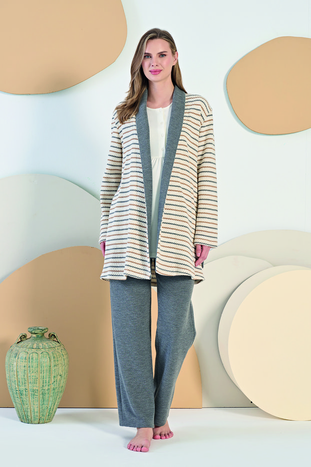 Women's Maternity Pajama Set with Dressing Gown