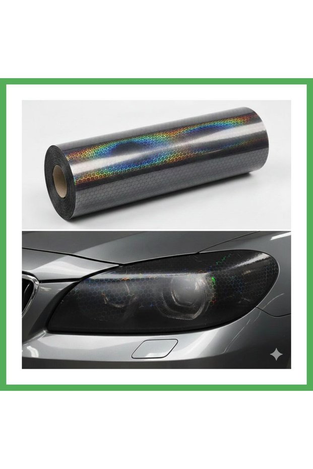 Honeycomb Patterned 3D Colormatic Headlight Film Stop Foil 1Mx30Cm Dark Black Bezoss