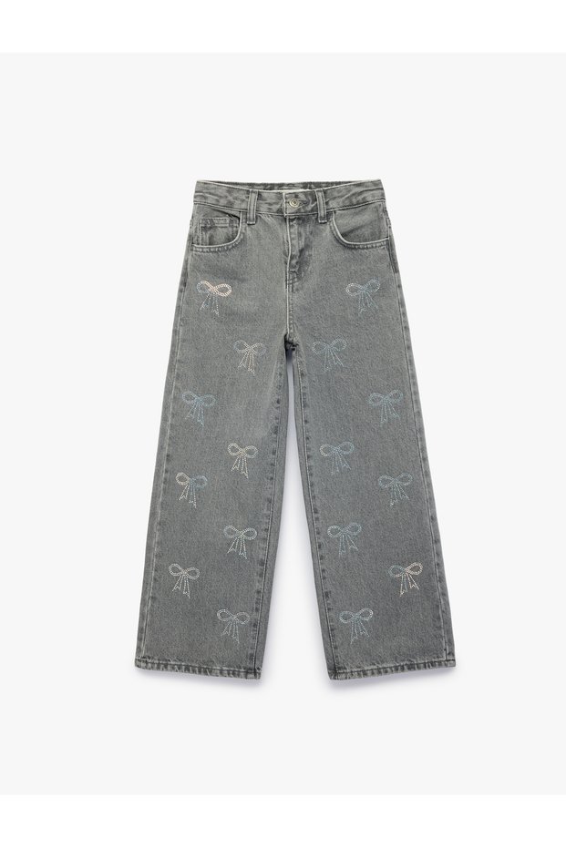Girls Grey Embellished Jeans