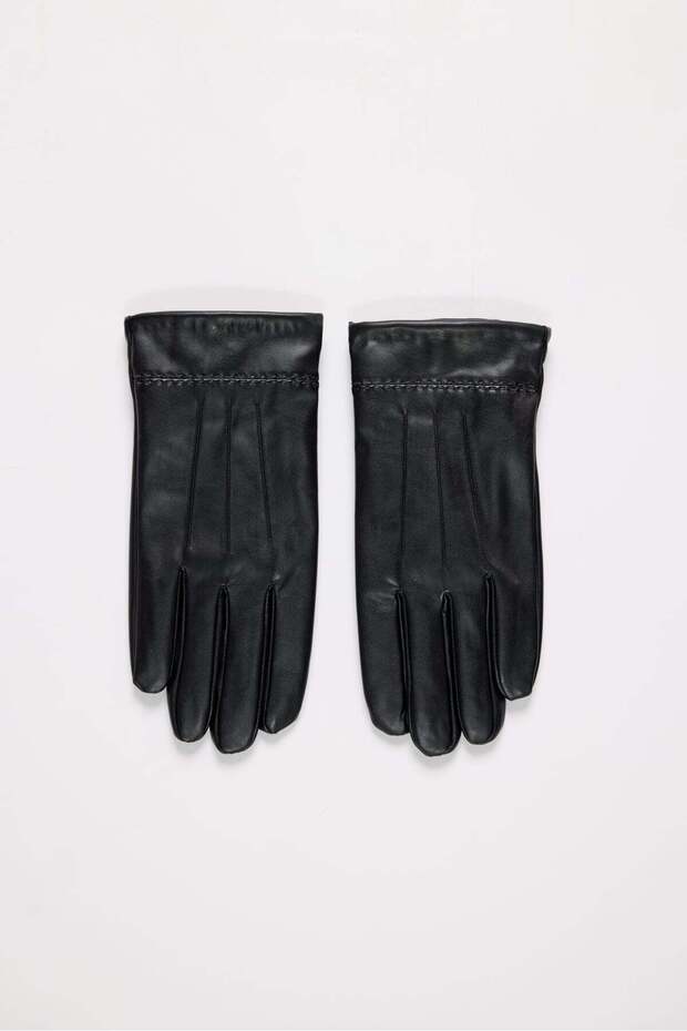Women's Leather Gloves with Ankle Stitching Detail