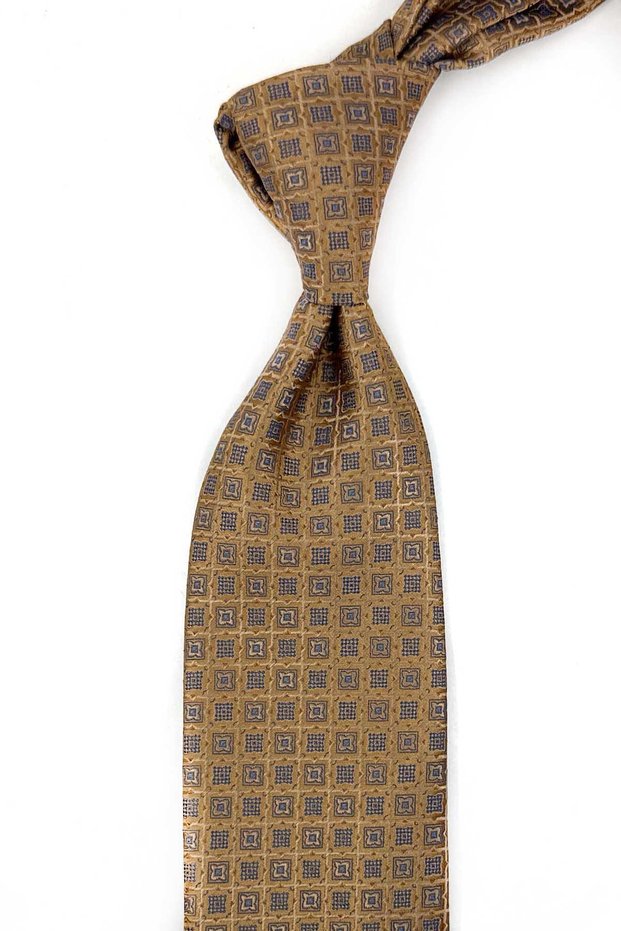 Safran Small Pattern Classic Tie with Handkerchief Kk14105