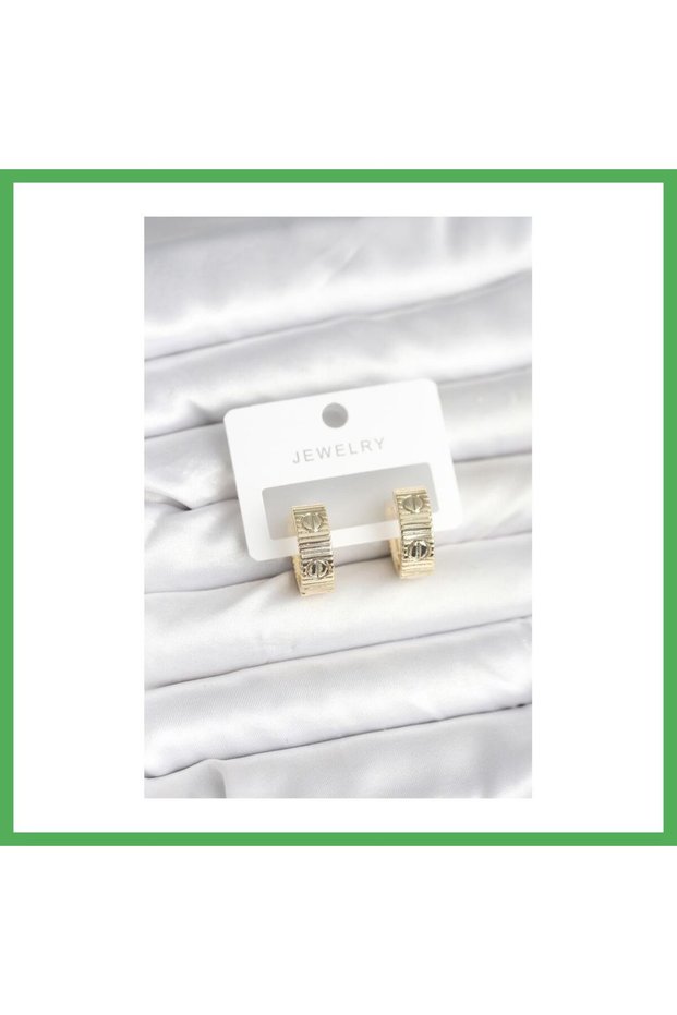 Brass Gold Color Hoop Women's Earrings Bezoss