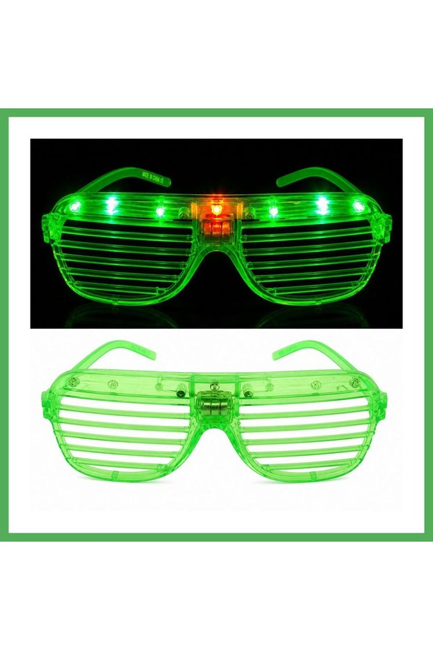 Led Lighted Shutter Party Glasses Green Color Shutter Glasses Bezoss