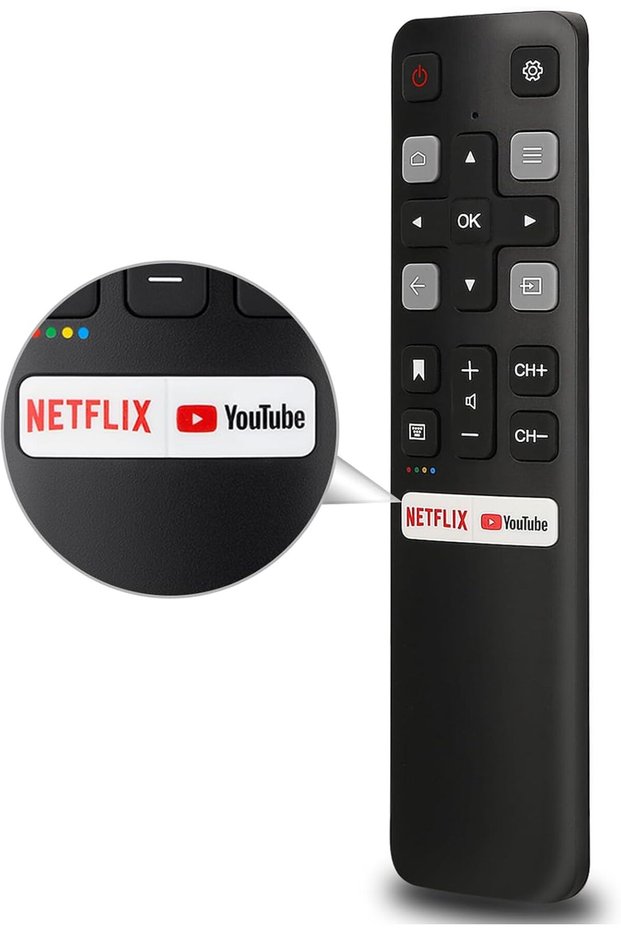 جهاز تحكم عن بعد بديل متوافق مع جميع تلفزيونات TCL الذكية بنظام أندرويد 4K UHD (بدون التحكم الصوتي)