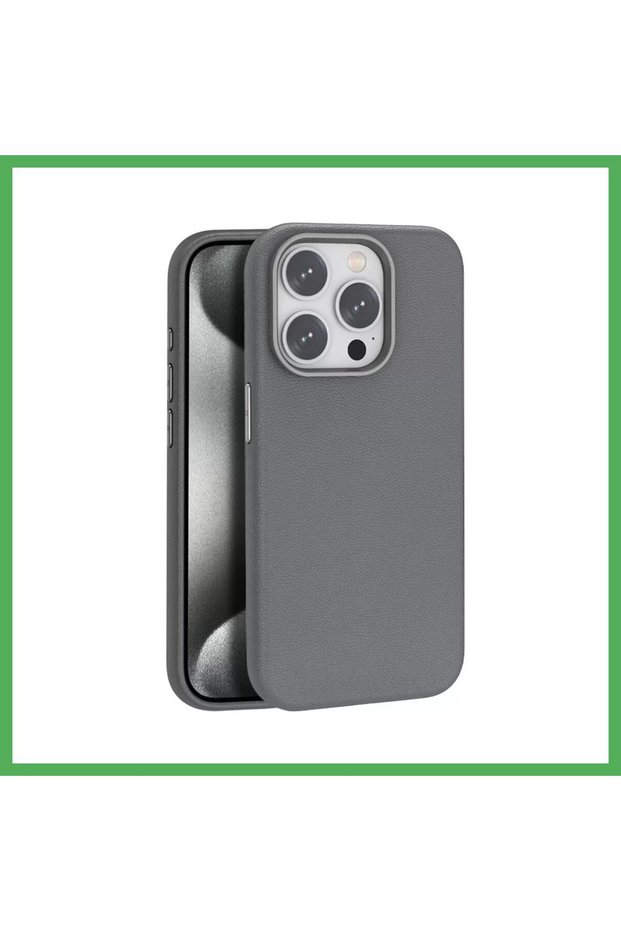 Joko iPhone 15 Pro Max Compatible Case Wonder Leather Magsafe Cover - Titan Gray Bezoss