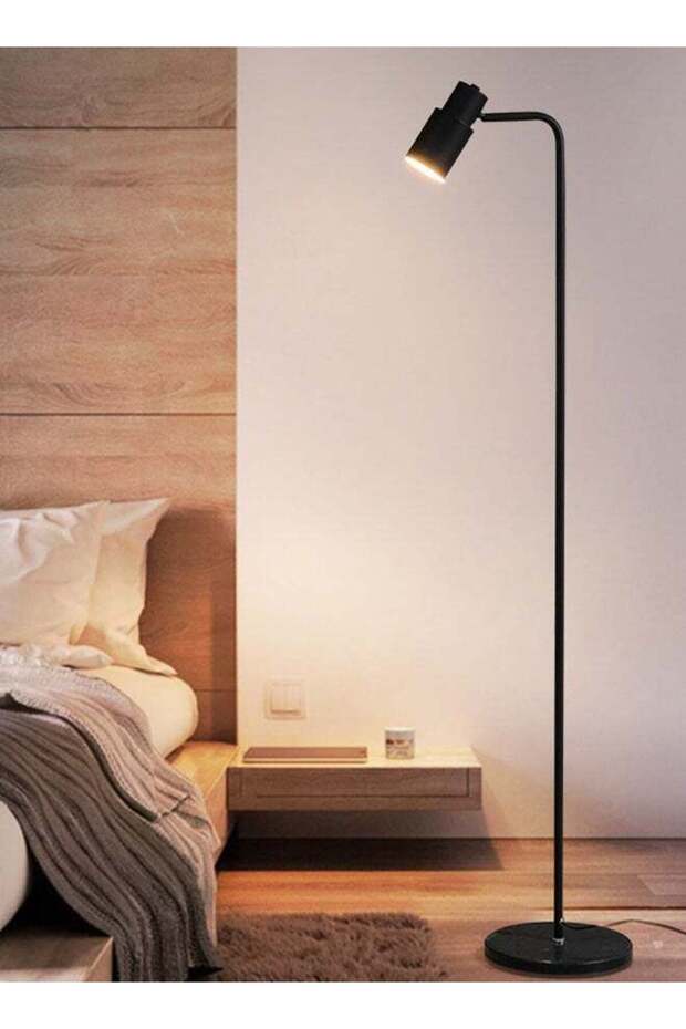keke Modern Black Floor Lamp – Adjustable Reading Light for Living Room, Bedroom & Office
