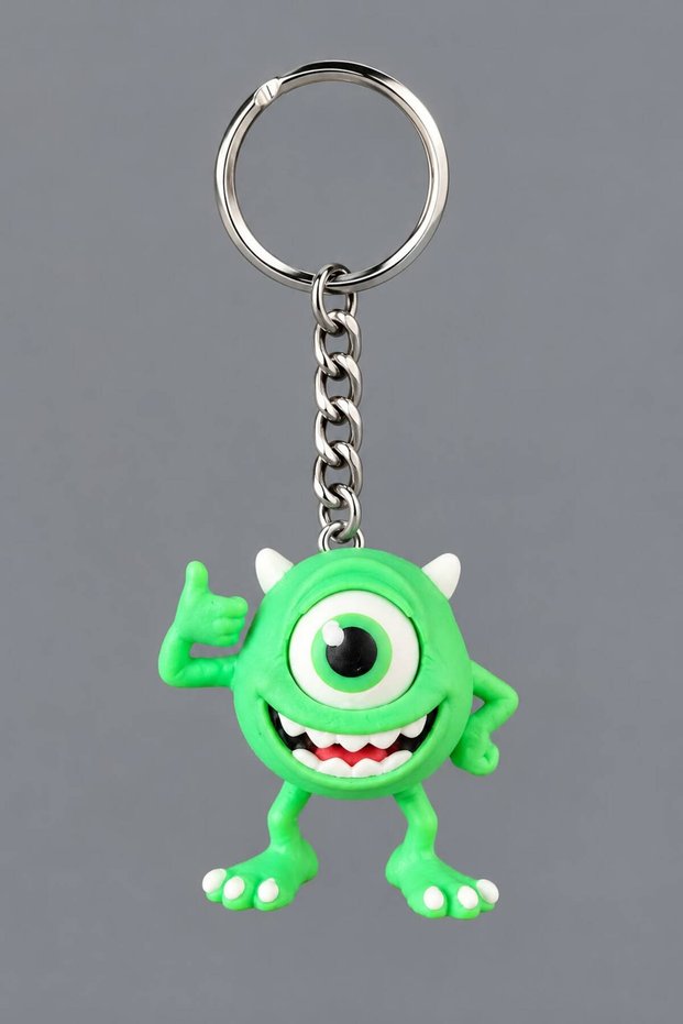 3D Monsters Cute Monster Mike Wazowski Keychain