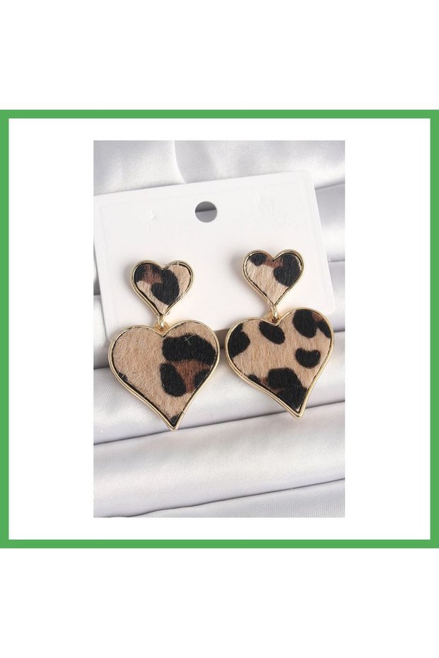 Brass Gold Color Dangle Leopard Model Women's Earrings Bezoss