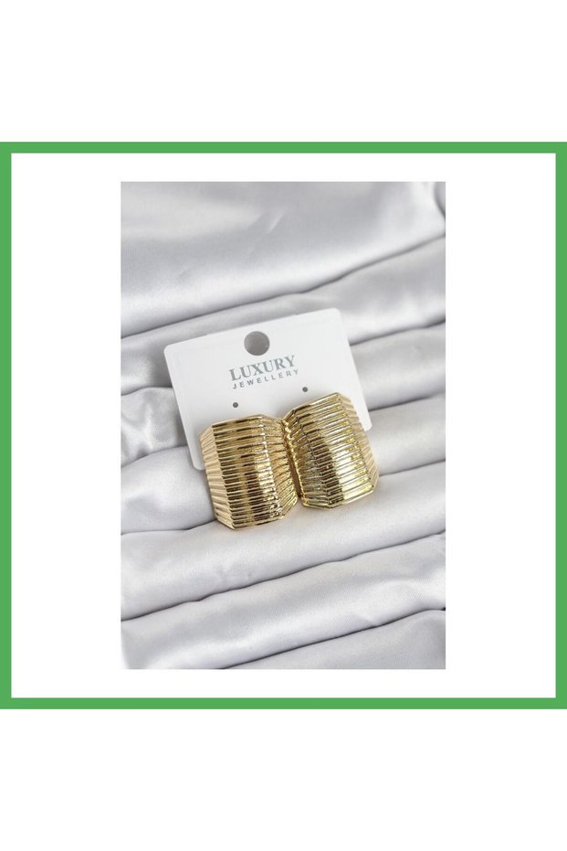 Gold Color Brass Vintage Inspired Statement Earrings Bezoss