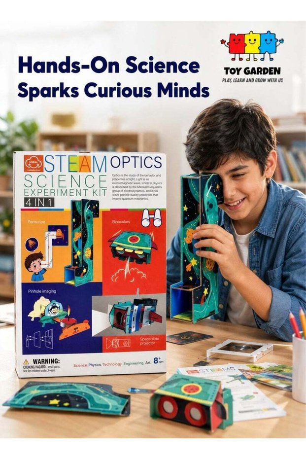 STEAM Optics Science Experiment Kit 4-in-1: Hands-On Learning with Pinhole Imaging