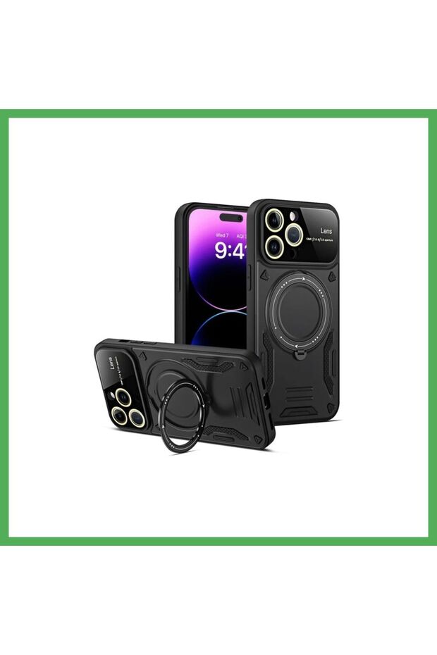 iPhone 16 Pro Max Compatible Case with Joy Lens Stand - Black Bezoss