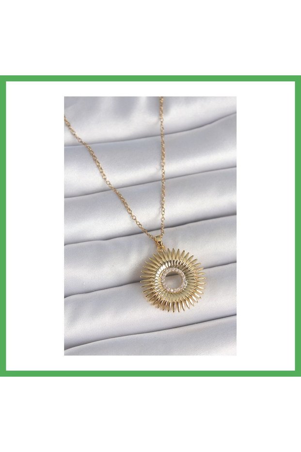 316L Steel Gold Color Chain Zircon Stone Nova Star Model Women's Necklace Bezoss