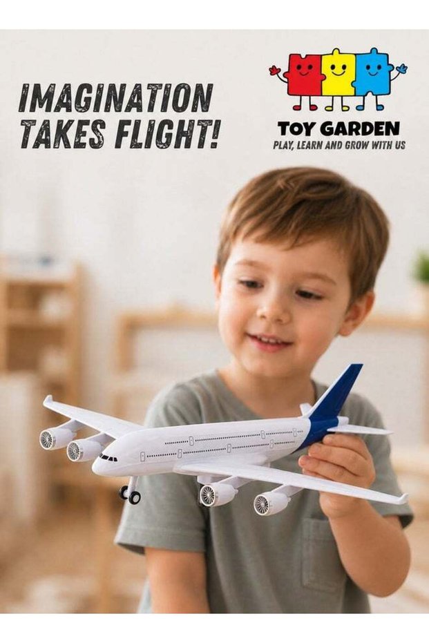 Diecast Metal Airplane Model Toy for Kids, Pull-Back Aircraft Model Plane with Light