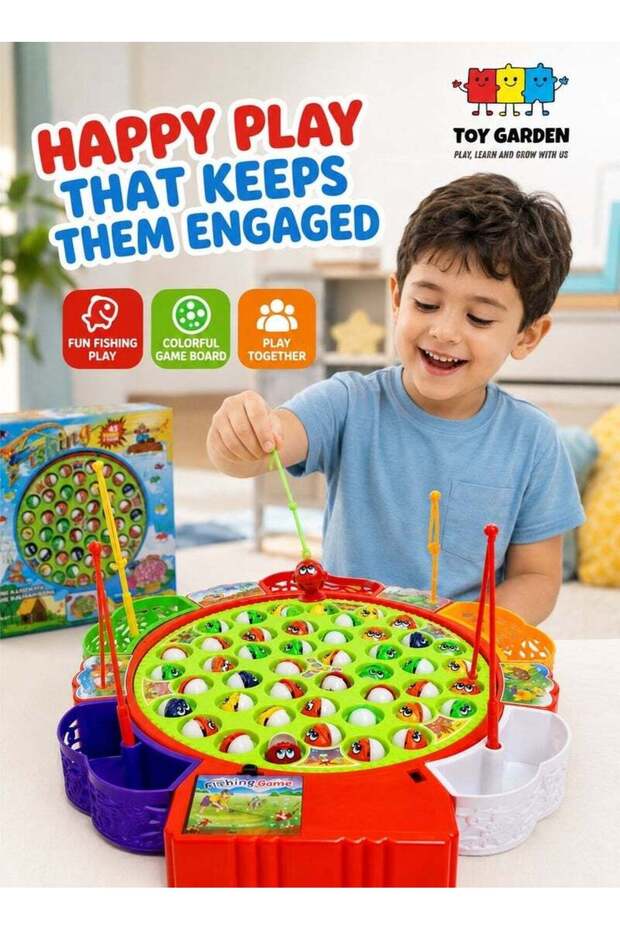 Fishing Game Toys Multi Color Puzzle Children's Family Fishing Set Educational Toys