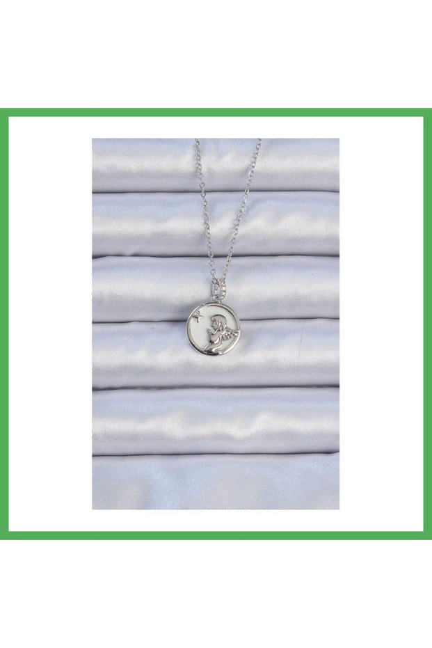 316L Steel Chain Silver Color Zircon Stone Enamel Angel Pendant Bezoss