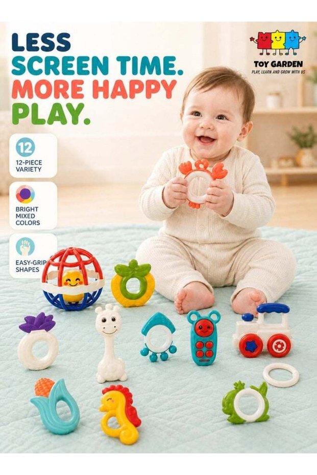 Baby Rattles Set – Soft, Safe & Colorful Infant Toys for Newborn Sensory Development and
