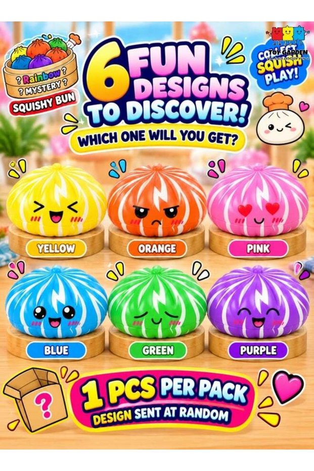 Steamed Bun Squishy Stress Relief Toy, Soft Sensory Fidget Squeeze Toy for Kids and