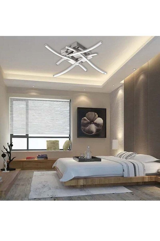 RATSAW LED Ceiling Light 3 Color Chandelier Lamp Modern Wave Design Ceiling Light with 4 Wave Light
