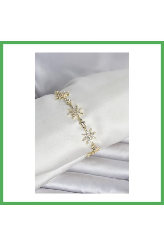 Brass Gold Color Pole Star Model Women's Bracelet Bezoss