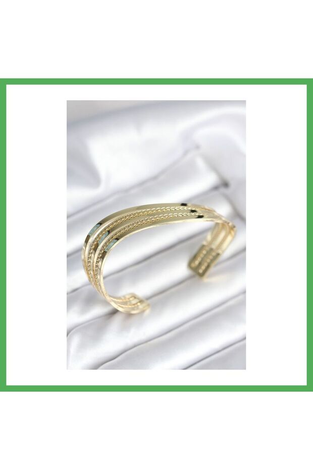 Oblique Strip Model Gold Color Brass Women's Bracelet Bezoss