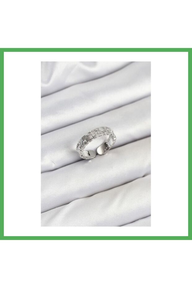 Brass Silver Color Zircon Stone Women's Ring Bezoss