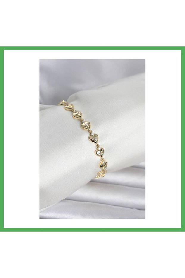 Brass Gold Color Hearted Polar Star Processing Women's Bracelet Bezoss