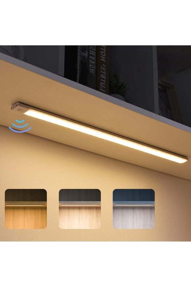 YQINU Motion Sensor Light Under Cabinet Light 3 Colors 2500mAh Rechargeable Wireless Closet