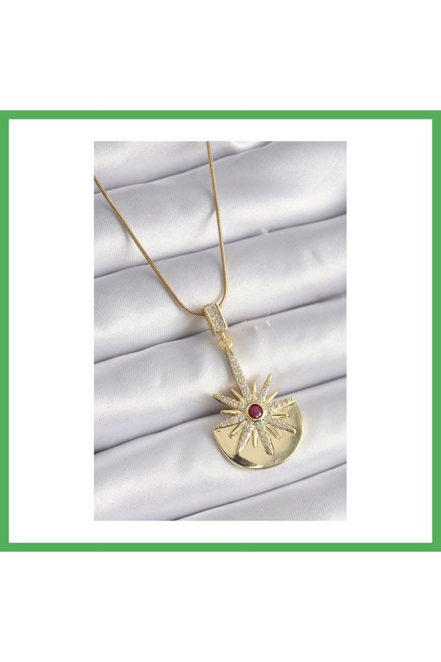 316L Steel Gold Color Zircon Stone Star Model Women's Necklace Bezoss