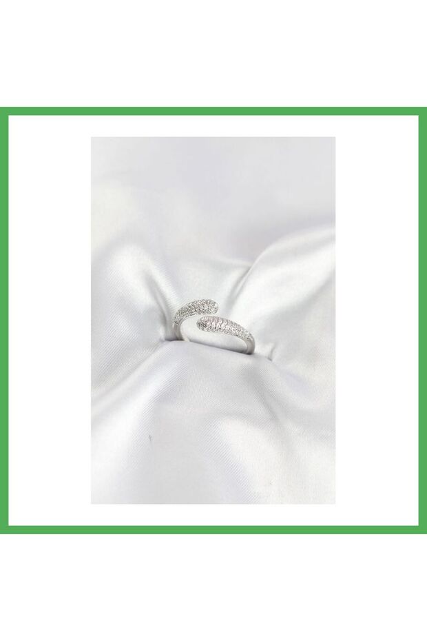 Zircon Stone Silver Color Brass Ring Bezoss