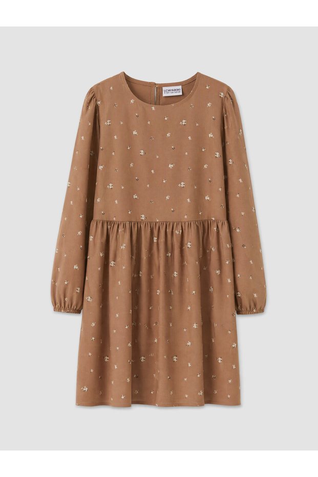 Printed Girls' Gabardine Dress for Style Enthusiasts from Uzg Store
