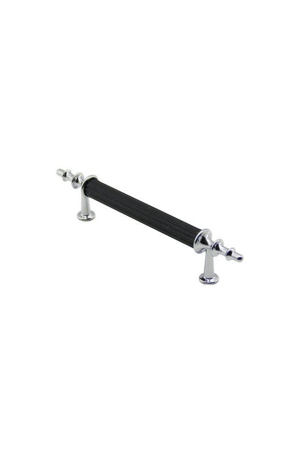 974 Model Chrome Black Pipe Cabinet Handle 9.6 cm Pack of 10