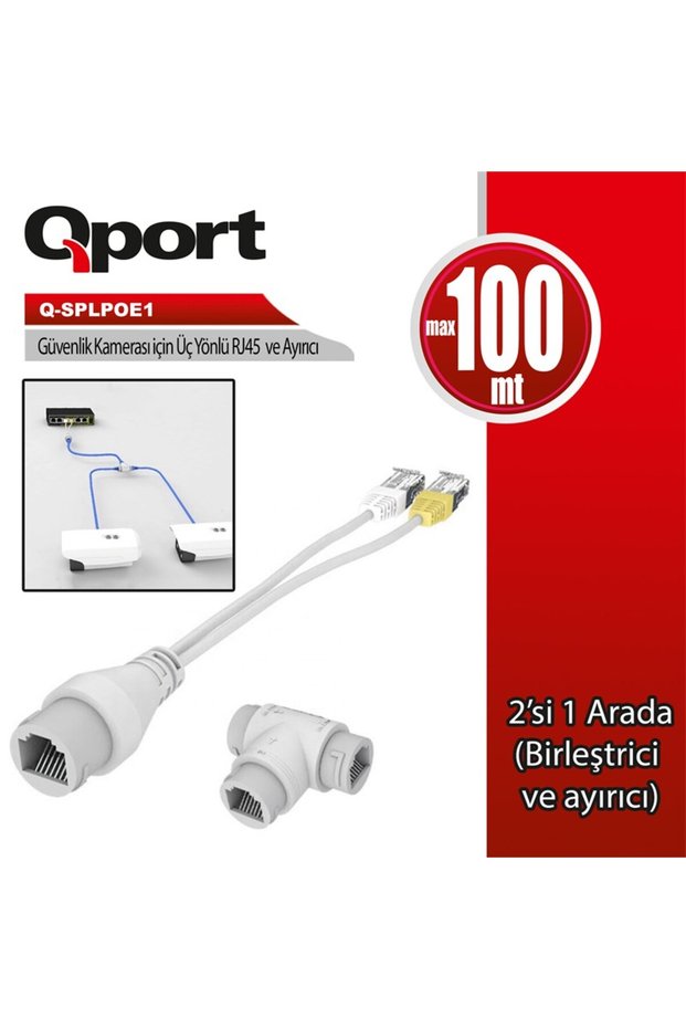 Q-SPLPOE1 POE Splitter 2-in-1 Network Connector + 3-Port RJ45 Connector BX