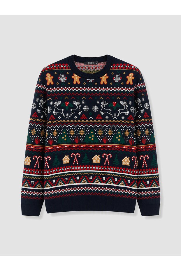 Esvab • Modern & Distinctive New Year's Themed Men's Knit Sweater