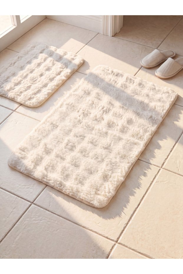 Rmz Gi̇yi̇m Farkiyla Embossed Bathroom Mat Set (2 Pieces)