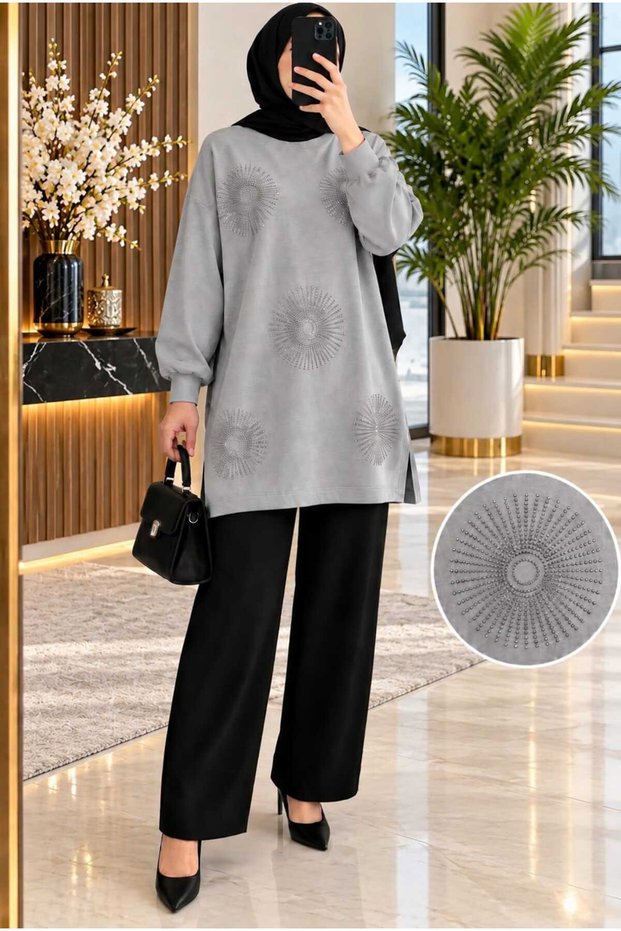 Modern Stylish Women's Tunic with Stone Details