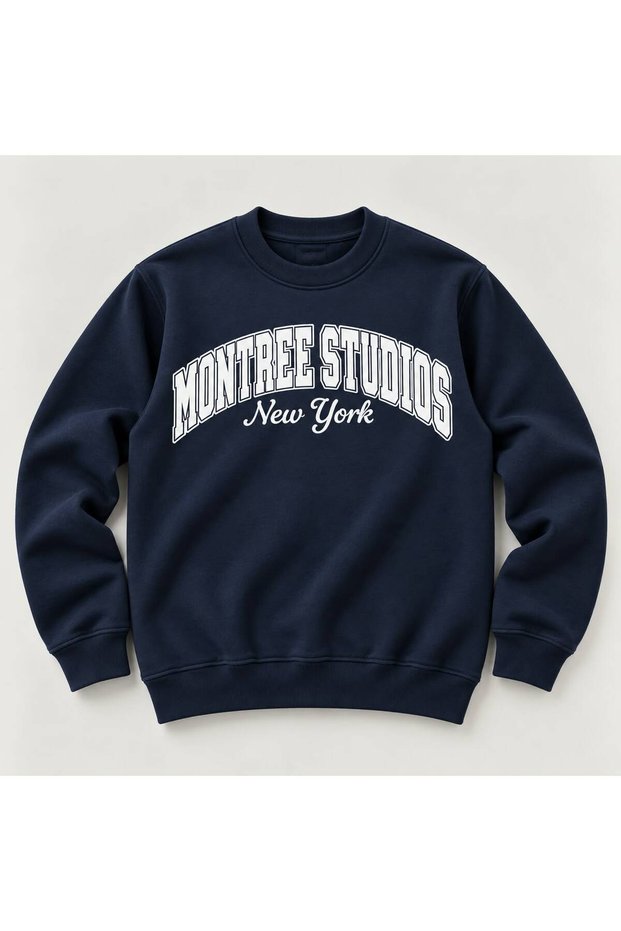 Crew Neck Unisex 3 Thread Threaded 100% Cotton Basic Regular Fit Printed