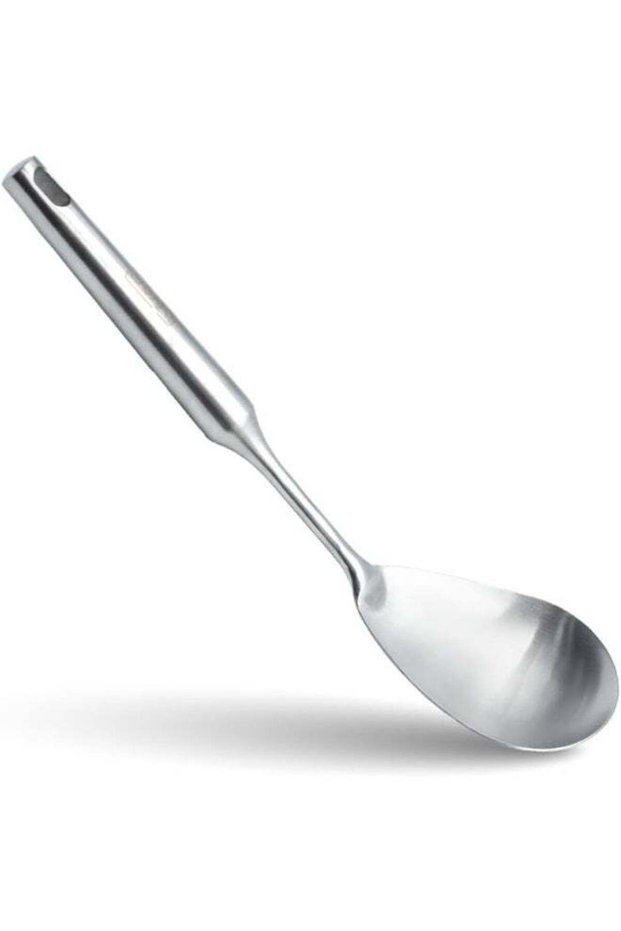 BERAM Premium Stainless Steel Plain Handle Rice Scoop – Food-Grade, Non-Stick Cooking Utensil