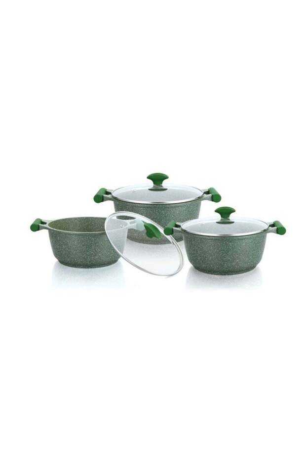 Essentials Granite 6 Piece Non-Stick Cast Aluminium Cookware set | Induction Base | Non