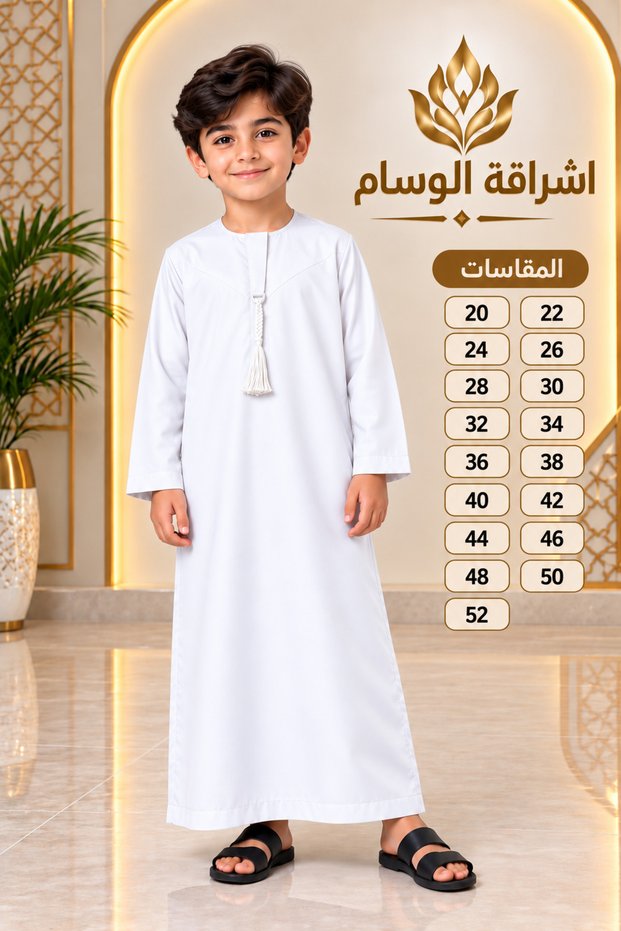 الوسام ثوب عماني ابيض