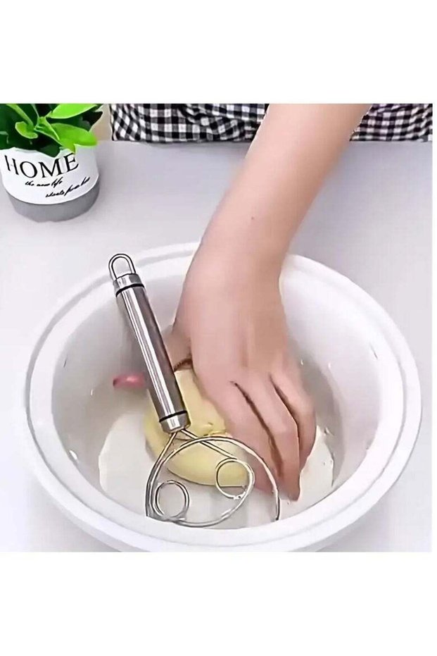 Goolsky Stainless Steel Manual Dough Mixer & Egg Beater - Versatile Kitchen Gadget for Baking and