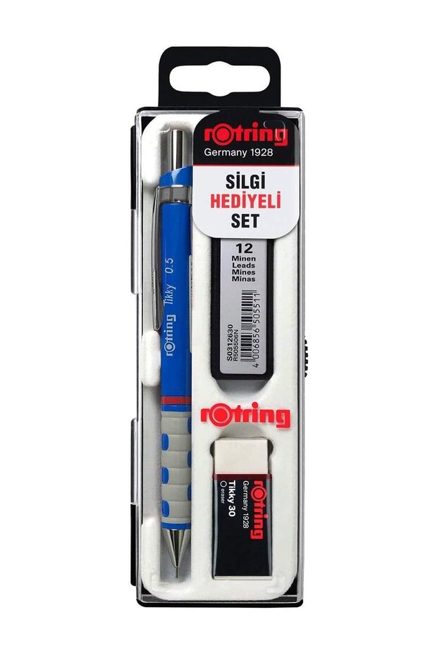 Tikky Versatil Pen Set with Eraser and Tip Gift Blue 0.5 mm