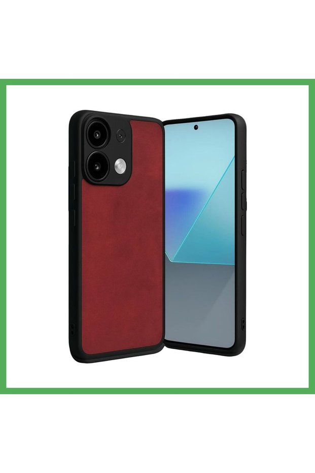 غطاء جلدي متوافق مع هاتف Redmi Note 13 4G - أحمر BEZOSS