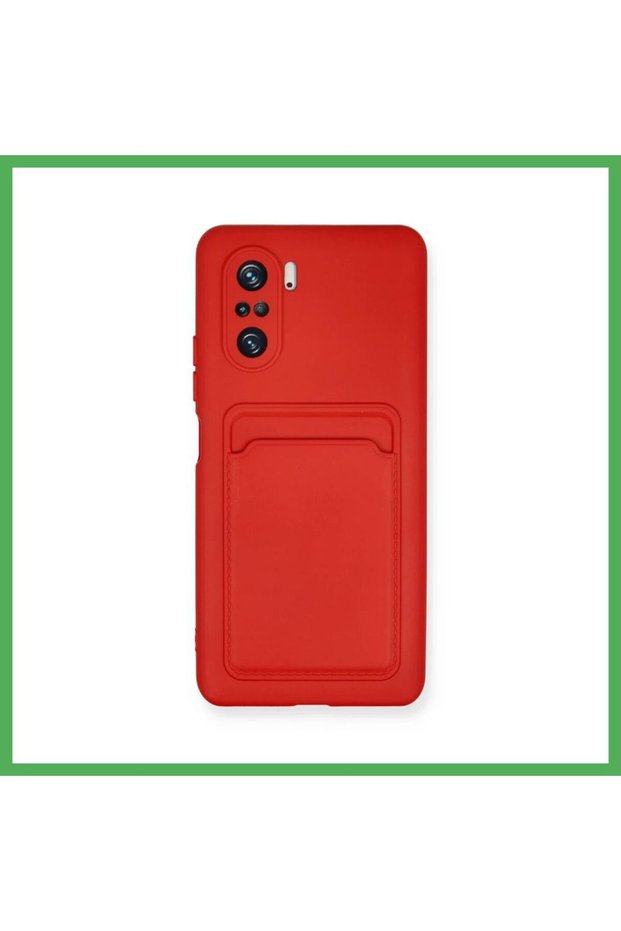 Poco F3 Compatible Case Kelvin Silicone with Business Card Holder - Red Bezoss