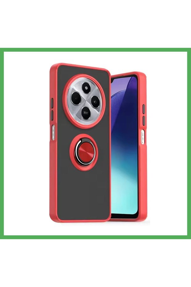Redmi 14C Compatible Case Montreal Silicone Cover with Ring - Red Bezoss