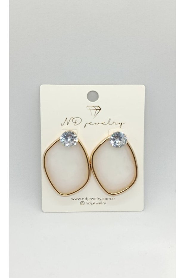 Serena Drop Shaped Stone Earrings (White)
