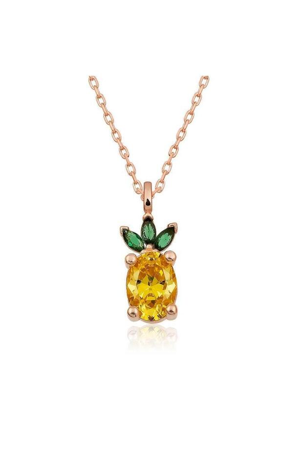 Silver Rose Pineapple Figure Fruit Pendant